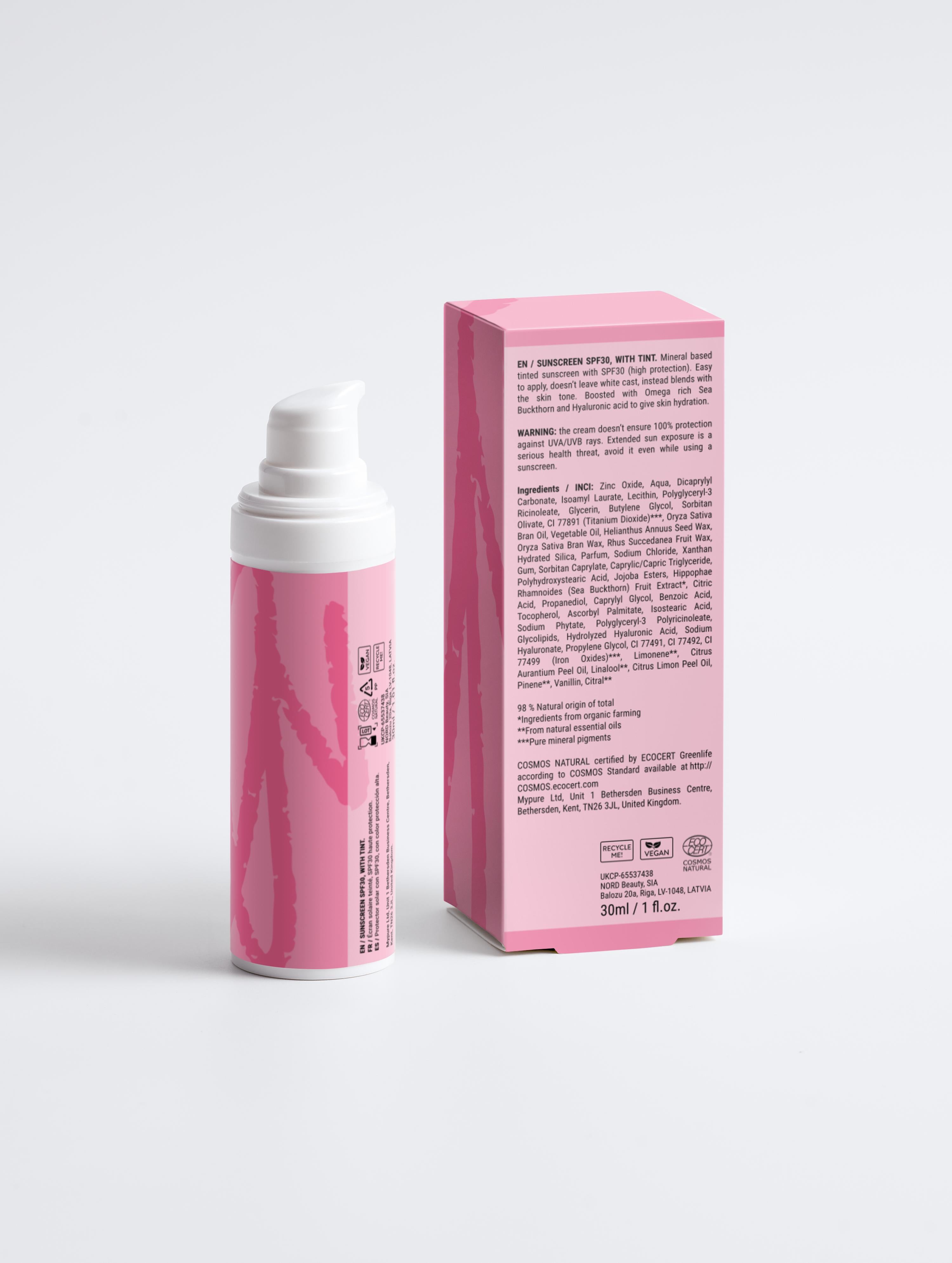 Sunscreen SPF30, with tint